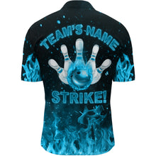 Load image into Gallery viewer, Custom Flames Bowling Shirt for Men, Strike Bowling Jersey for Team Fire League Bowling Quarter-Zip NBZ179