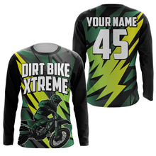 Load image into Gallery viewer, Extreme Dirt Bike Jersey Personalized UPF30+ Green Motocross Supercross Racing Shirt Off-road NMS1391