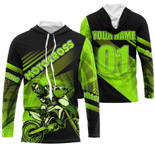 Load image into Gallery viewer, Green Custom Motocross Jersey UPF30+ Dirt Bike Racing Adult&amp;Kid Off-Road MX Motorcycle Shirt| NMS777