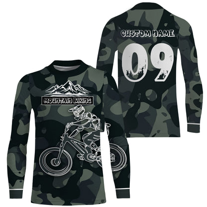 MTB Long Sleeve Jersey Mountain Biking Shirt for Adult Kid - Personalized Jersey for Cyclist Bike Rider JTS417
