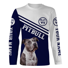 Load image into Gallery viewer, Pitbull Dog Lover Hoodie Long Sleeve| Custom Name Pitbull Shirt for Pitbull Lover Dog Dad Dog Mom| JTSD271