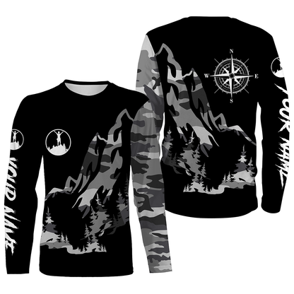 Customization Mountain Long Sleeve Hiking Shirts Custom Name 3D UV Protection UPF 30+| SP32