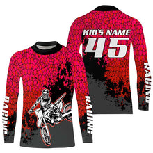 Load image into Gallery viewer, Dirt Bike Jersey Kid Men Women UPF30+ Personalized Red Motocross Racing Shirt MX SX Off-Road PDT462