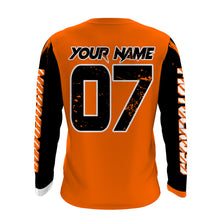 Load image into Gallery viewer, Like Father Like Son Dirt Bike Shirt UPF30+ Personalized Motocross Jersey Orange MX Racing Racewear PDT487
