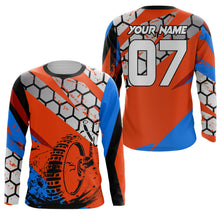 Load image into Gallery viewer, Jersey For Motocross Personalized UPF30+ Dirt Bike Shirt Men Women Kid Orange MX Racing Long Sleeve PDT482