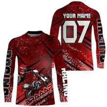 Load image into Gallery viewer, Custom Dirt Bike Jersey Red UPF30+ Braaap Motocross Shirt Men Women Kid MX SX Riding Motorcycle  PDT552