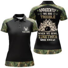 Load image into Gallery viewer, Apparently We are Trouble When We Bowl Together Bowling Polo Shirt Women Custom Bowling Team Jersey BDT91