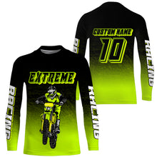 Load image into Gallery viewer, Green MX Jersey Men Women Kid UPF30+ Extreme Dirt Bike Shirt Custom Motocross Racing Long Sleeve PDT473