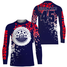 Load image into Gallery viewer, Custom USA Motocross Jersey Kid Men Women UPF30+ Patriotic Dirt Bike Shirt MX Racing Long Sleeve  PDT527