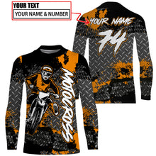 Load image into Gallery viewer, Personalized Motocross Jersey Women Men Kid UPF30+ Orange Dirt Bike Shirt MX Long Sleeve Motorcycle PDT533