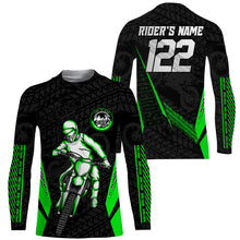 Load image into Gallery viewer, Kid Men Women Motocross Jersey UPF30+ Custom Green Dirt Bike Shirt Live To Ride MX SX PDT503