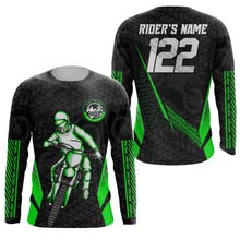 Load image into Gallery viewer, Kid Men Women Motocross Jersey UPF30+ Custom Green Dirt Bike Shirt Live To Ride MX SX PDT503