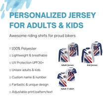 Load image into Gallery viewer, Motocross off-road jersey custom dirt bike kid&amp;adult UPF30+ MX American Flag motorcycle shirt PDT201