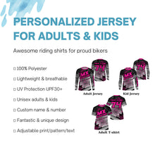 Load image into Gallery viewer, Custom Dirt Bike Jersey Kid Men Women UPF30+ Pink Motocross Racing MX Off-Road Shirt Motorcycle PDT380