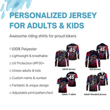 Load image into Gallery viewer, Personalized red MX jersey UPF30+ kid men women racing off-road dirt bike extreme motorcycle PDT56