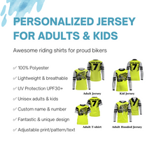 Load image into Gallery viewer, Custom dirt bike jersey Send It green UPF30+ men women kid motocross racewear off-road motorcycle NMS971