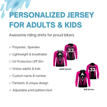 Load image into Gallery viewer, MotoGirl Custom Motocross Jersey UPF30+ Adult&amp;Kid Pink Dirt Bike Racing Women MX Motorcycle| NMS850