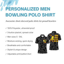 Load image into Gallery viewer, Funny Men Polo Bowling Shirt, Bowl Curve Pray Repeat, Personalized Name Short Sleeves Bowlers Jersey NBP41