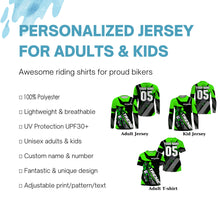 Load image into Gallery viewer, Custom dirt bike jersey UPF30+ extreme Motocross men women kid off-road motorcycle racing shirt PDT314