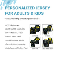 Load image into Gallery viewer, Kid adult youth Motocross jersey UPF30+ MX racing blue off-road shirt dirt bike extreme motorcycle PDT113