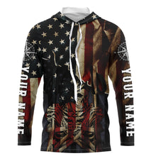 Load image into Gallery viewer, Personalized American Hiking Shirt - Patriotic Skull Hiking Sticks Jersey, Gifts for Hikers and Campers| SP119