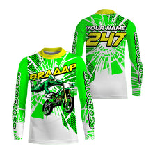 Load image into Gallery viewer, BRAP Personalized Motocross Jersey UPF30+ Kid Adult MX Racing Off-road Green Dirt Bike Shirt NMS1193