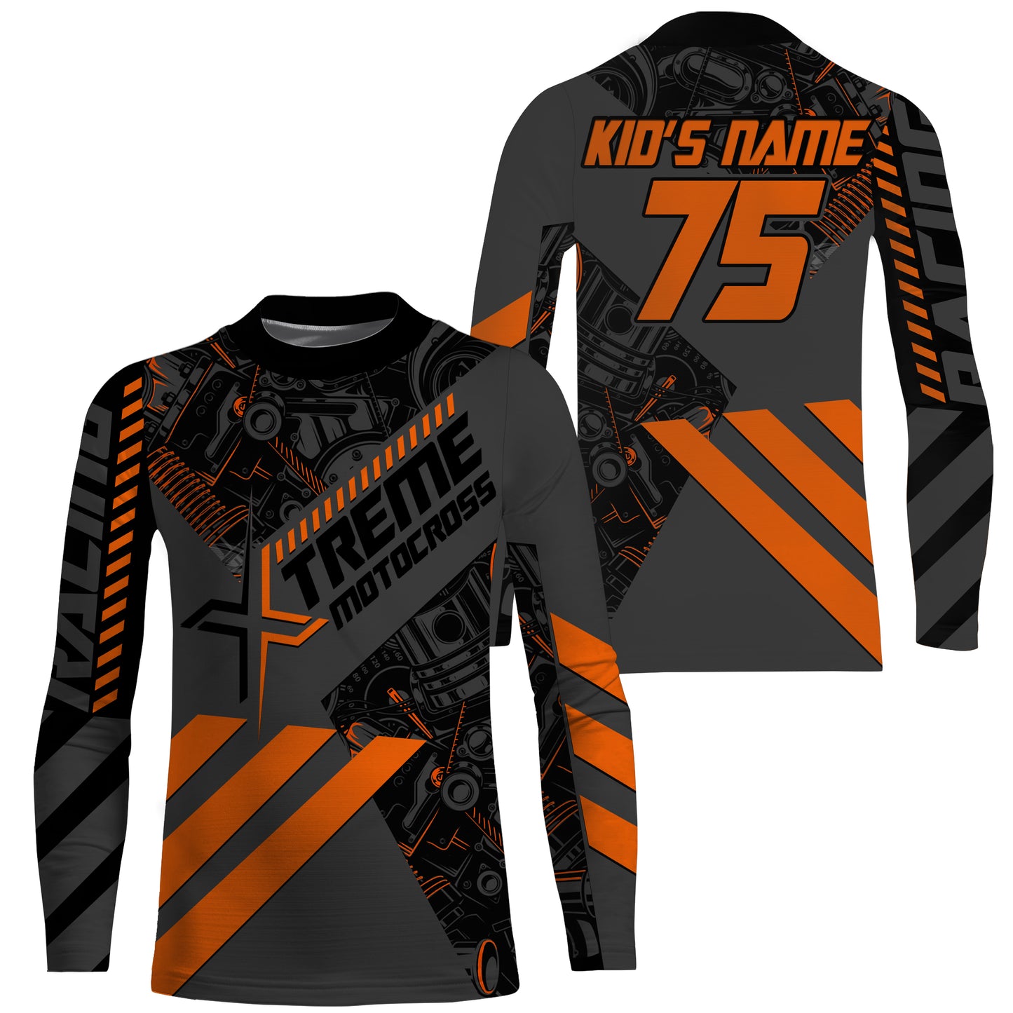 Orange custom motocross jersey UPF30+ adult&kid Xtreme dirt bike off-road MX motorcycle| NMS854