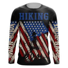Load image into Gallery viewer, American Mountain Hiking Jersey, Hiker Custom Patriotic Shirt for Men, Men Hiking Shirt| SP120
