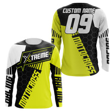 Load image into Gallery viewer, Extreme Motocross Jersey Personalized UPF30+ Racing Shirt Dirt Bike Off-road Biker Motorcycle - Yellow| NMS632
