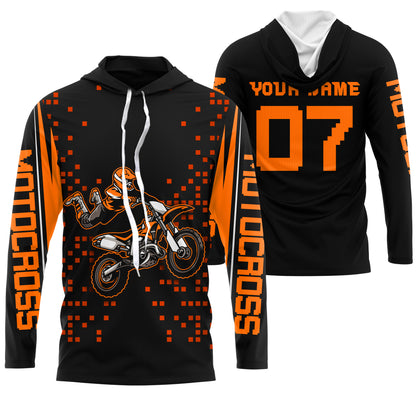 Custom Motocross jersey UPF30+ kid&adult orange dirt bike racing off-road motorcycle riders| NMS883