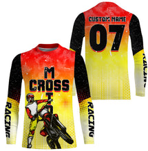 Load image into Gallery viewer, Kids men women custom name&amp;number Motocross racing jersey dirt bike off-road UPF30+ motorcycle PDT121