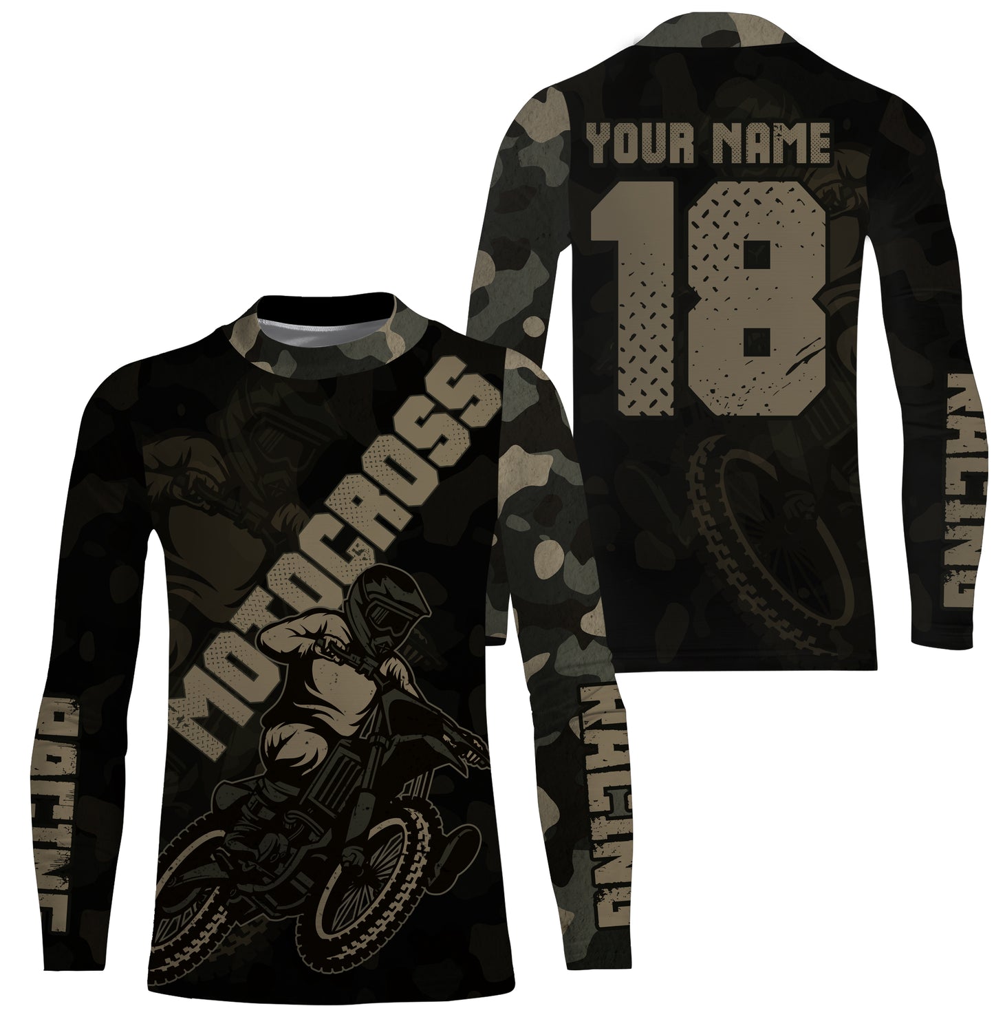 Camo kid&adult Motocross riding jersey personalized dirt bike shirt UV off-road racing motorcycle PDT142
