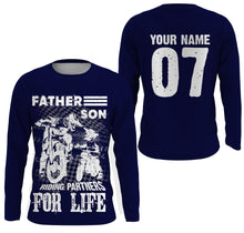 Load image into Gallery viewer, Father &amp; Son Riding Partners Personalized Jersey UPF30+ Dirt Bike Dad Biker Youth Racing Shirt| NMS526