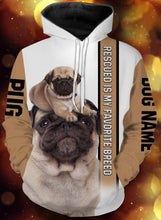 Load image into Gallery viewer, Personalized Pug dog name 3D full printing - TATS38