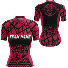 Load image into Gallery viewer, Womens cycling jersey Custom Pink biking tops UPF50+ Breathable cycle gear with pockets &amp; full zip| SLC63