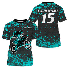 Load image into Gallery viewer, Custom dirt bike jersey men women youth UV protective extreme blue Motocross racing shirt PDT362