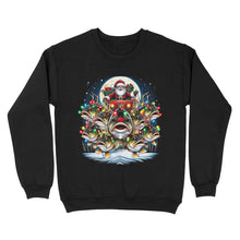 Load image into Gallery viewer, Sweatshirt - Nine Bass fish as Santa's Reindeer