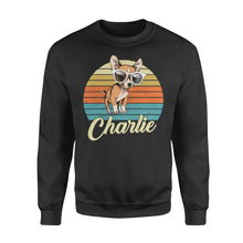 Load image into Gallery viewer, Custom name awesome Chihuahua 1970s vintage retro personalized gift - Standard Crew Neck Sweatshirt