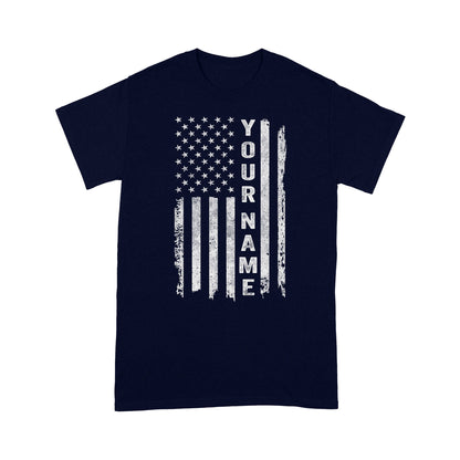 Custom name American flag shirt, personalized American patriot T-shirt, birthday gift, Christmas gift for dad, mom - NQS1290