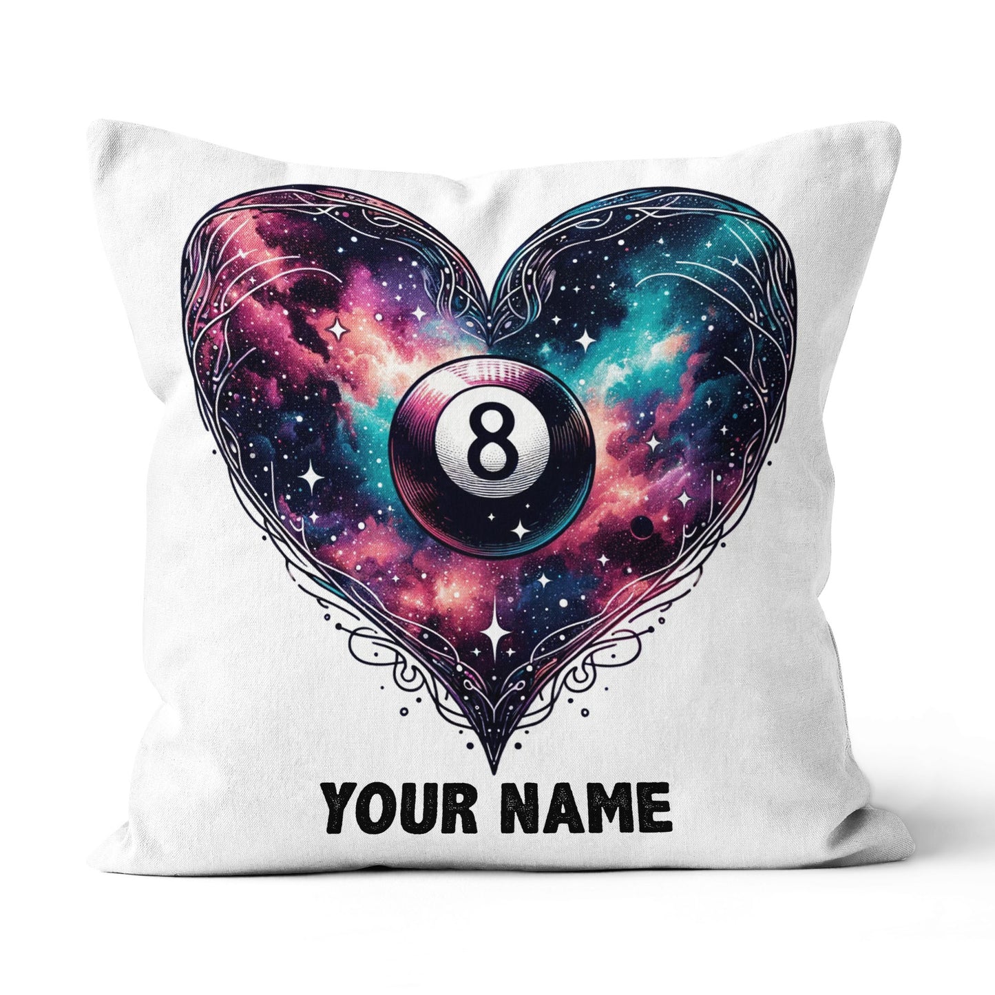 Personalized 8 Ball Pool Colorful Heart Throw Pillows, Billiard Pillows TDM0813