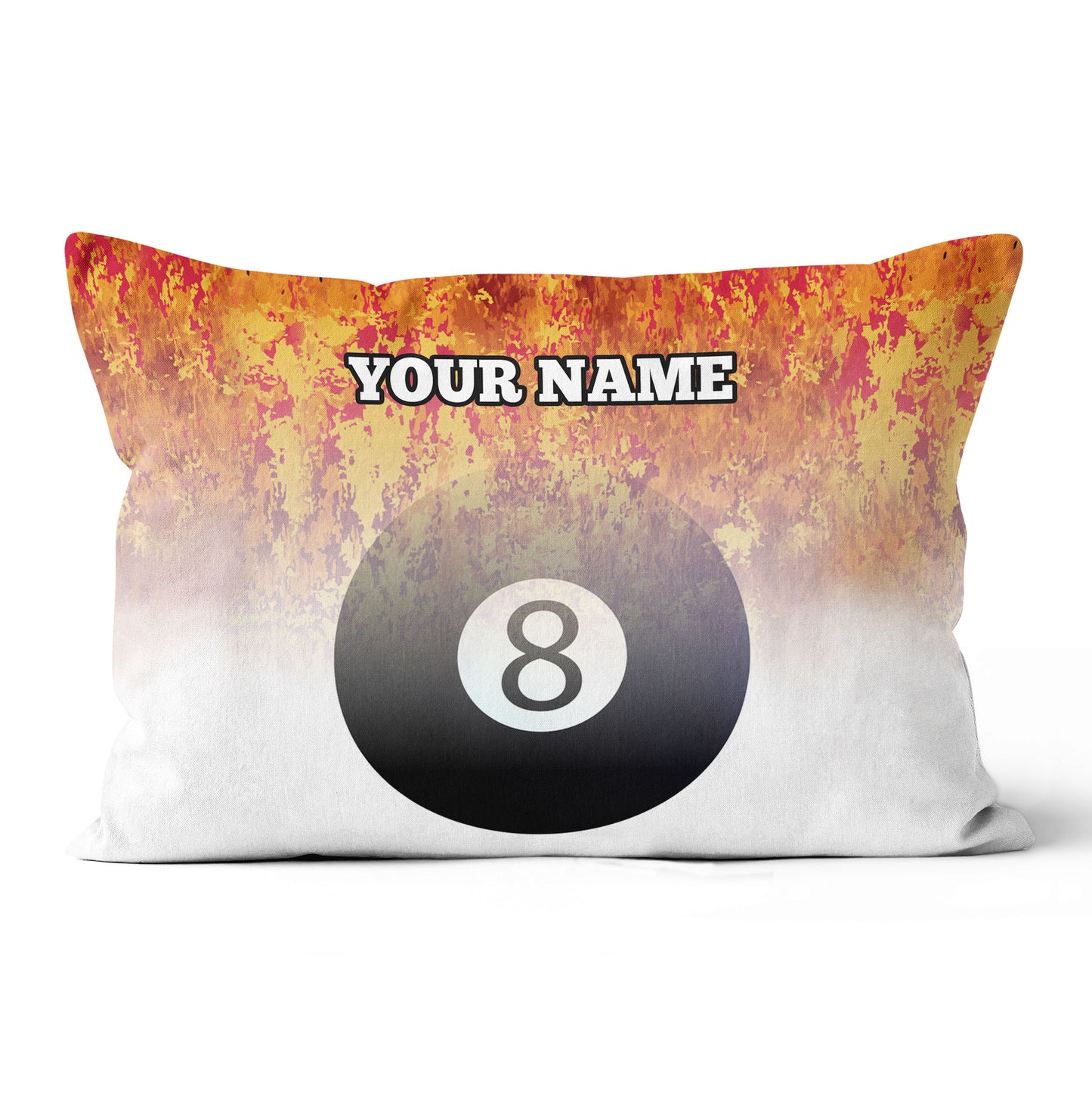Customized 8 Ball Pool Fire Pillow, Unique Billiard Throw Pillows Design TDM0806