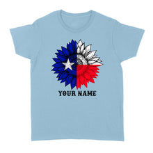Load image into Gallery viewer, Texas flag sunflower customized name patriot Texas state flag Women's T-shirt D03 NQS2495