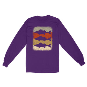Retro vintage Walleye Fishing Shirt, Fisherman Gift D03 NQS3136 Long Sleeve