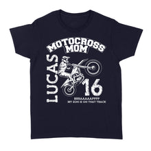 Load image into Gallery viewer, Motocross Mom Shirt Custom Rider's Name &amp; Number, Mother's Day Gift for Mom of A Rider Motorcycle Shirt| NMS356 A01