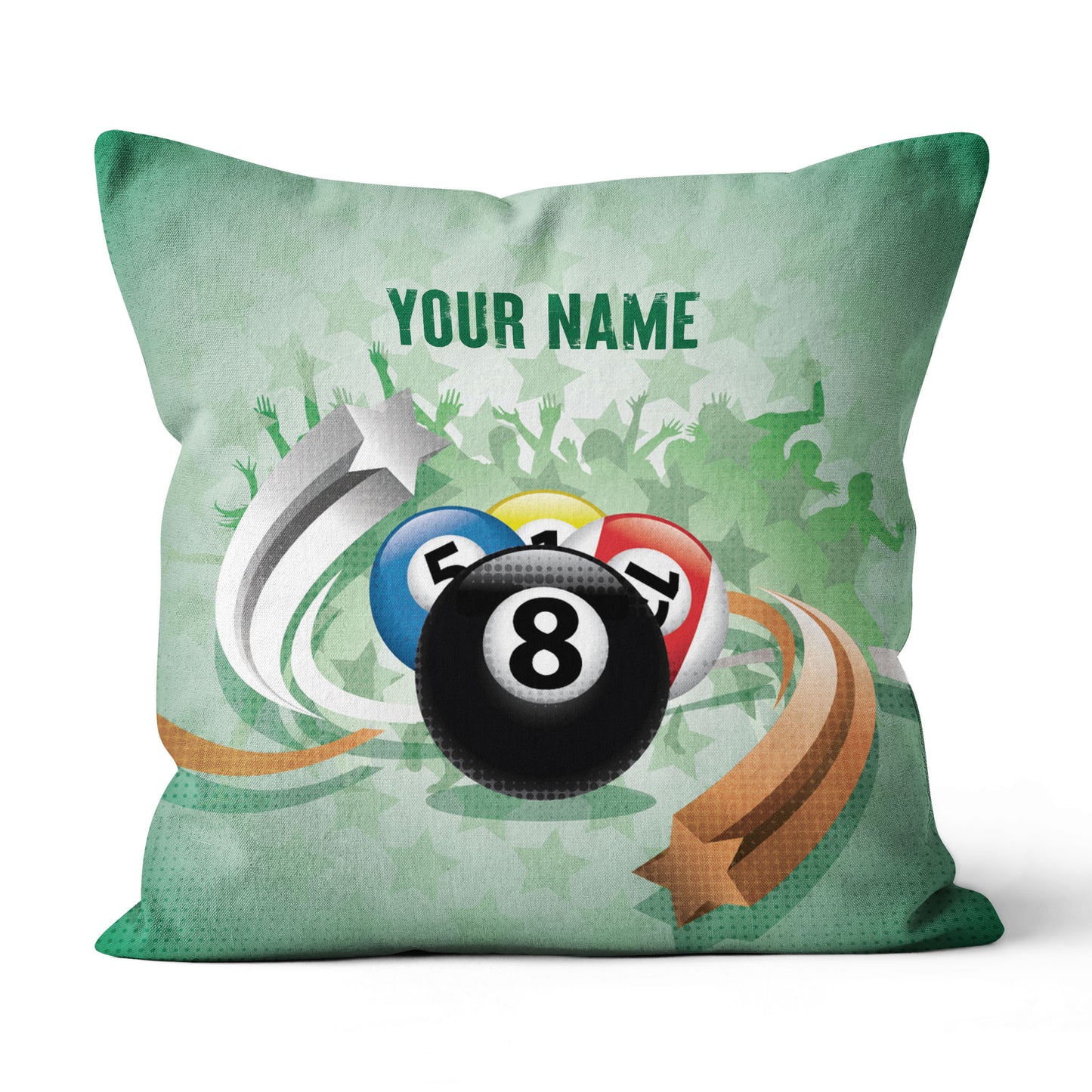 Personalized Green Billiard Balls Pillow, Funny Billiard Throw Pillows TDM0807