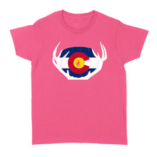 Load image into Gallery viewer, Colorado Flag Elk hunting women's T-shirt - FSD1250D03