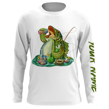 Load image into Gallery viewer, Bass fishing bass fish drink beer ChipteeAmz's art UV protection long sleeves personalized gift AT068